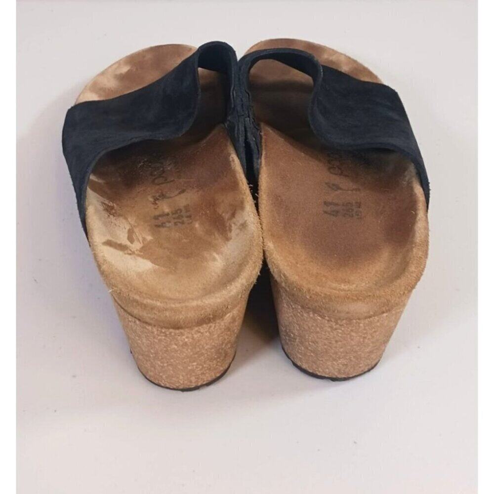 Birkenstock Papillio Wedge Suede Slip-On Open Toe Sandals Black Size EU 41/US 10 - Picture 4 of 6